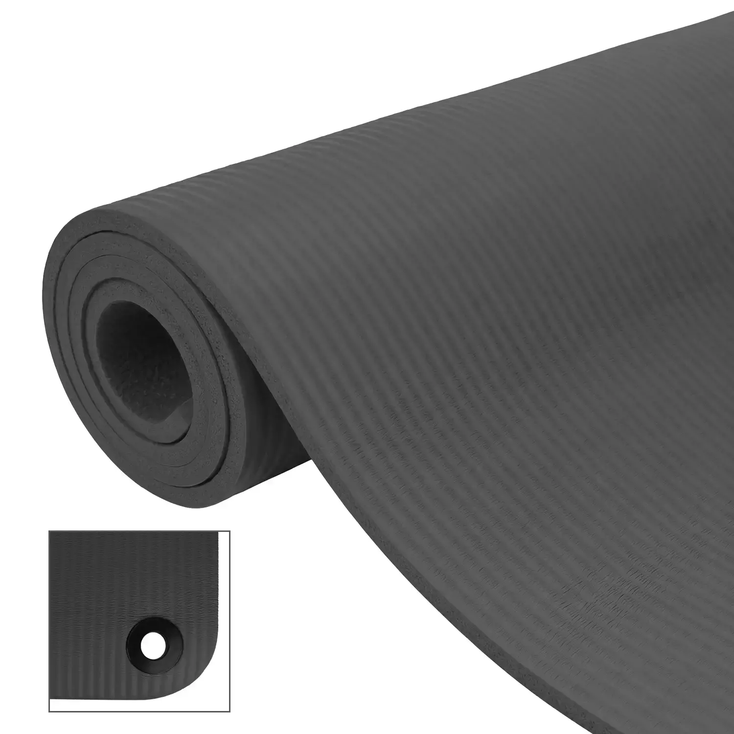 esterilla-fitness-rina-10-gris-ollao-7211-8.jpg Esterilla fitness y yoga NBR RINA 183X61 cm 10 mm Gris - Imagen 1