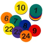 Set 24 discos planos numerados SOL-RANK