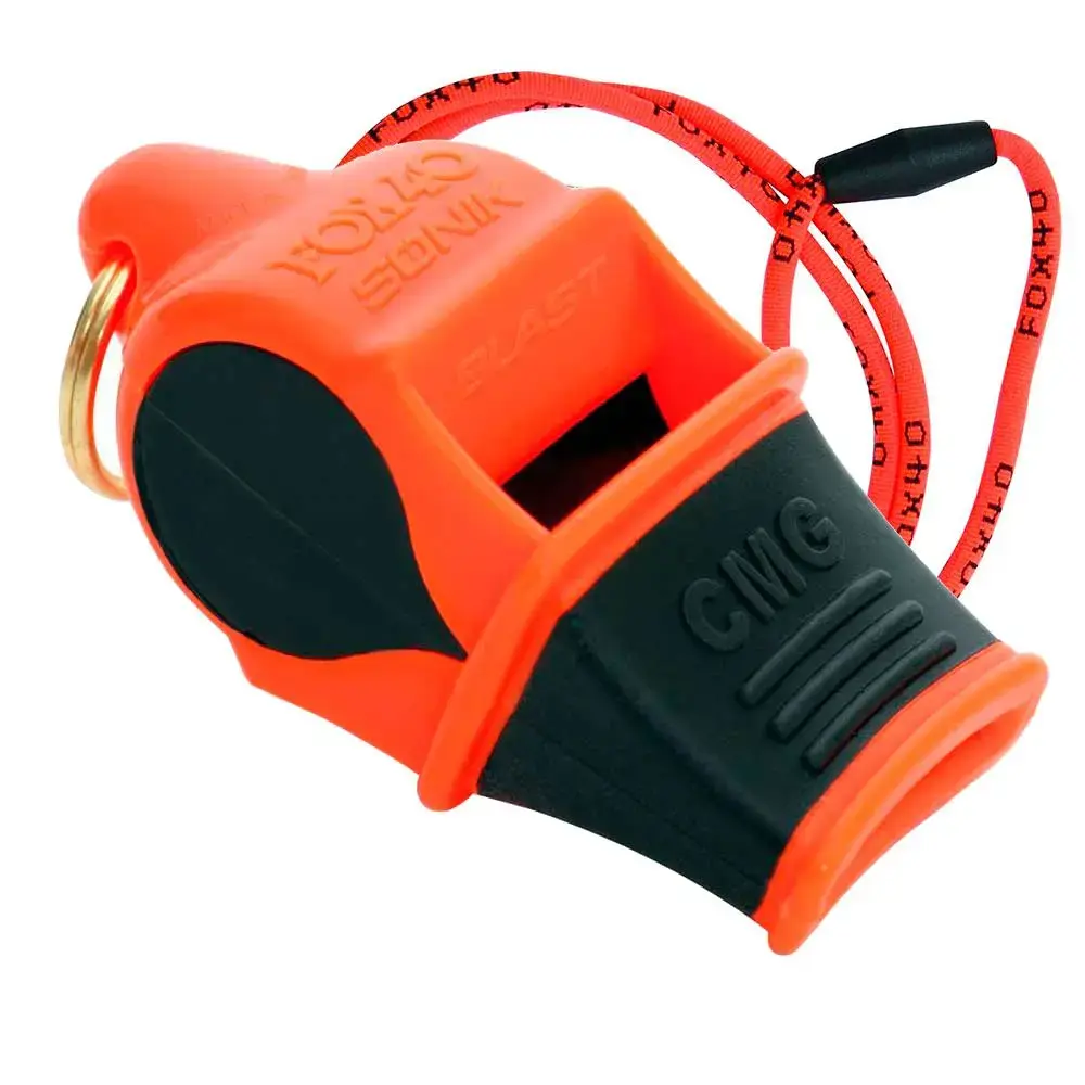 silbato-fox-40-sonik-blast_naranja-negro-cordon.jpg Silbato FOX 40 SONIK BLAST CMG Naranja-Negro - Cordón - Imagen 1